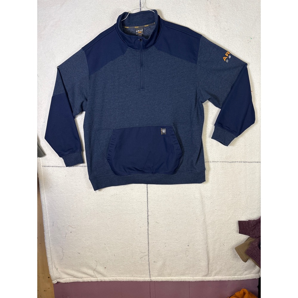 Ariat Rebar Workman Duracanvas 1/4 Zip Sweatshirt Navy Blue XXL 10046402